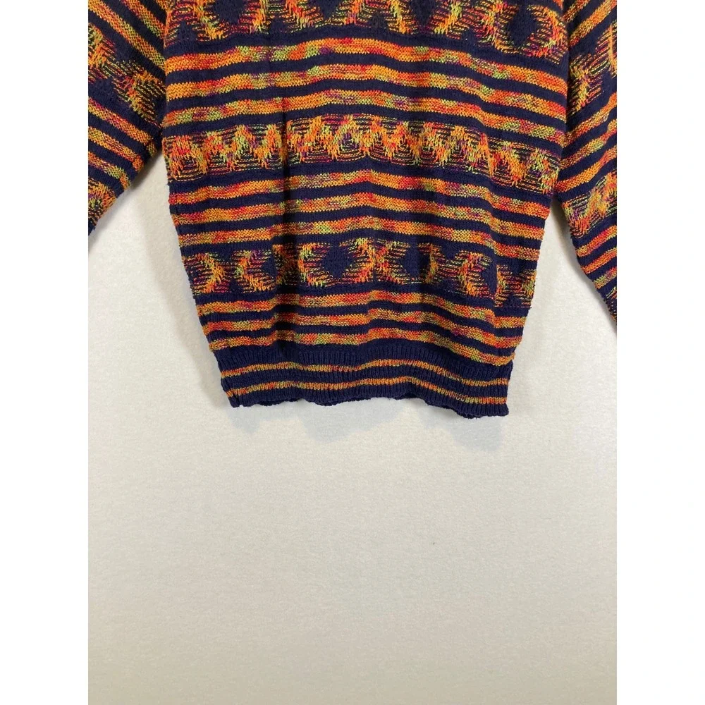 Vintage Tony Lambert Women‎ Med Multi Color Geometric Knit Coogi Style Sweater